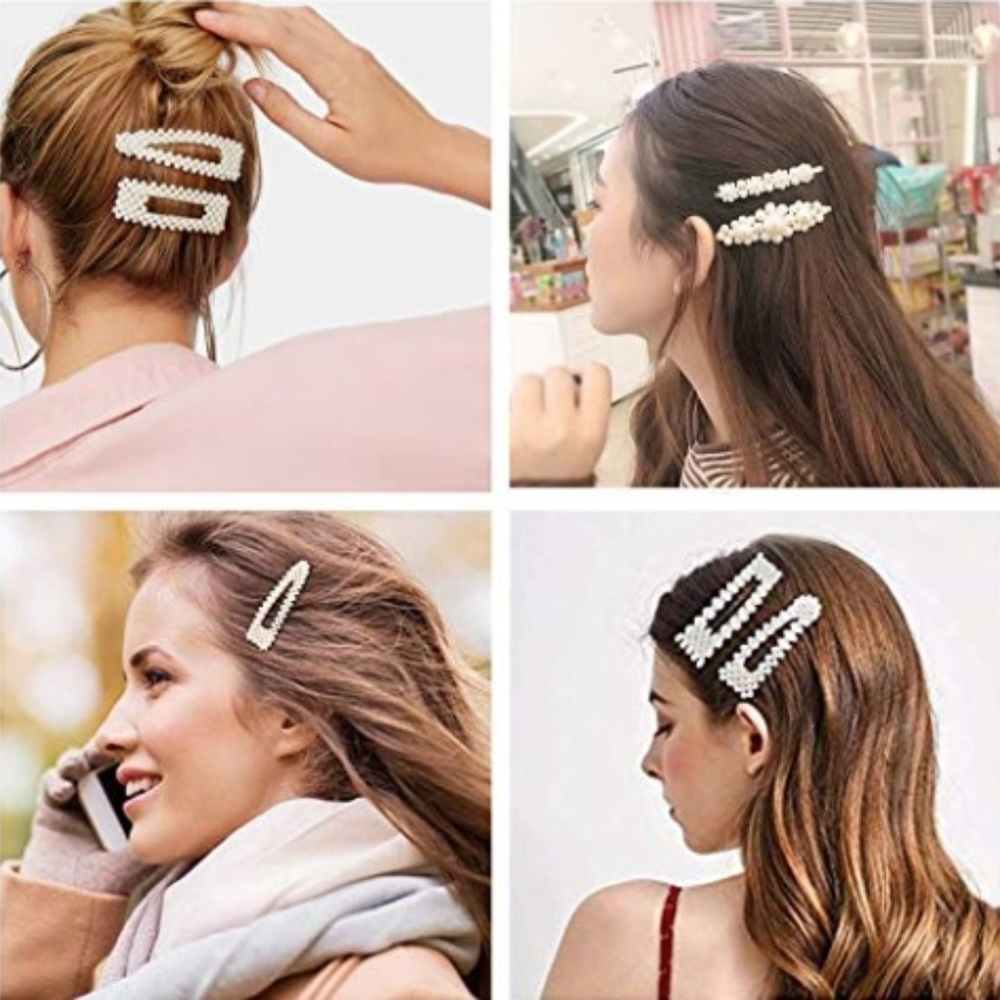 EIGHT - Trendy Faux Pearl Large Hair Clips & Pins